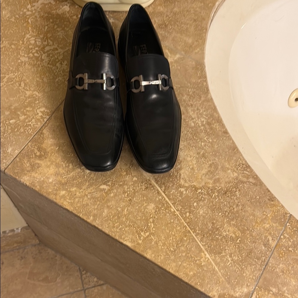 Men's Black ferragamo  loafers